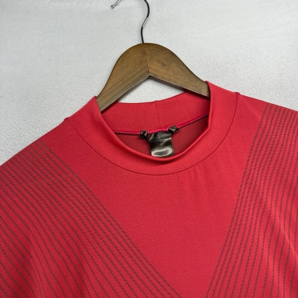 Vintage Nike Tiger Woods Shirt Mens 2XL Red Mock Neck Golf Diamond Pattern y2k